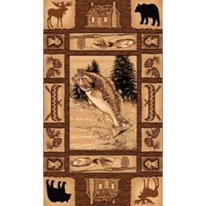 brown rug with animals and house design