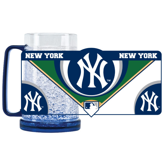 New York Yankees blue cup and banner