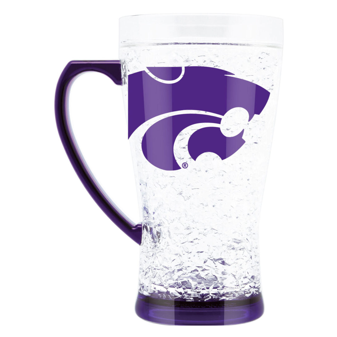 Purple mug with wildcats logo on it