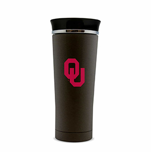 University of Oklahoma black tumbler with silver ring