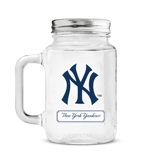 New York Yankees blue mason jar mug