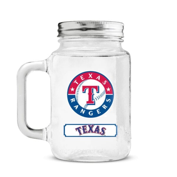 Texas Rangers Glass mason jar with lid