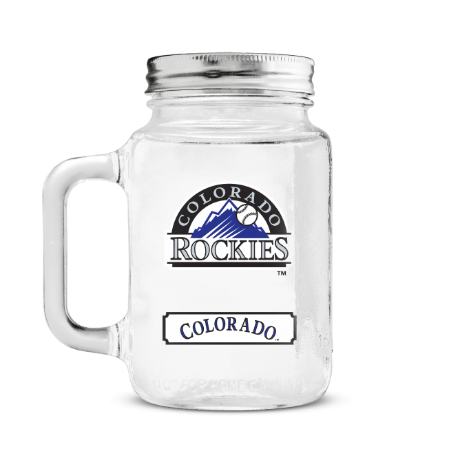 Mason jar Colorado rockies logo