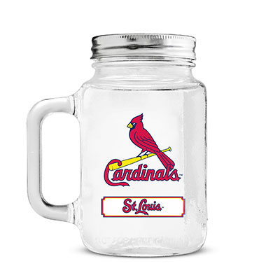 St. Louis Cardinals glass mason jar with lid