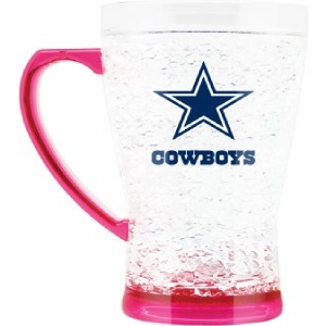 dallas cowboys crystal flared mug pink 16 oz