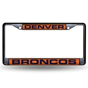 Denver Broncos Black Diamond Laser Chrome Plate Frame # 1 Quality