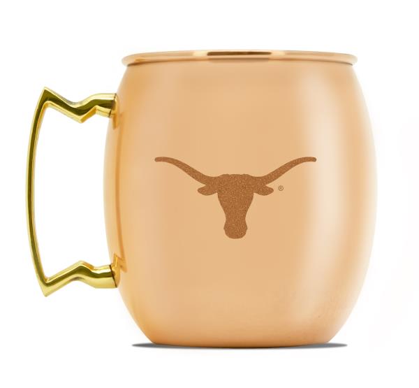 Longhorns copper mug with gold handle